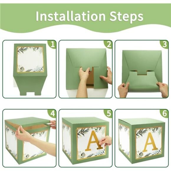 Sage Green Baby Shower Balloon Boxes Gender Reveal Party Decorations Set - Picture 4 of 7